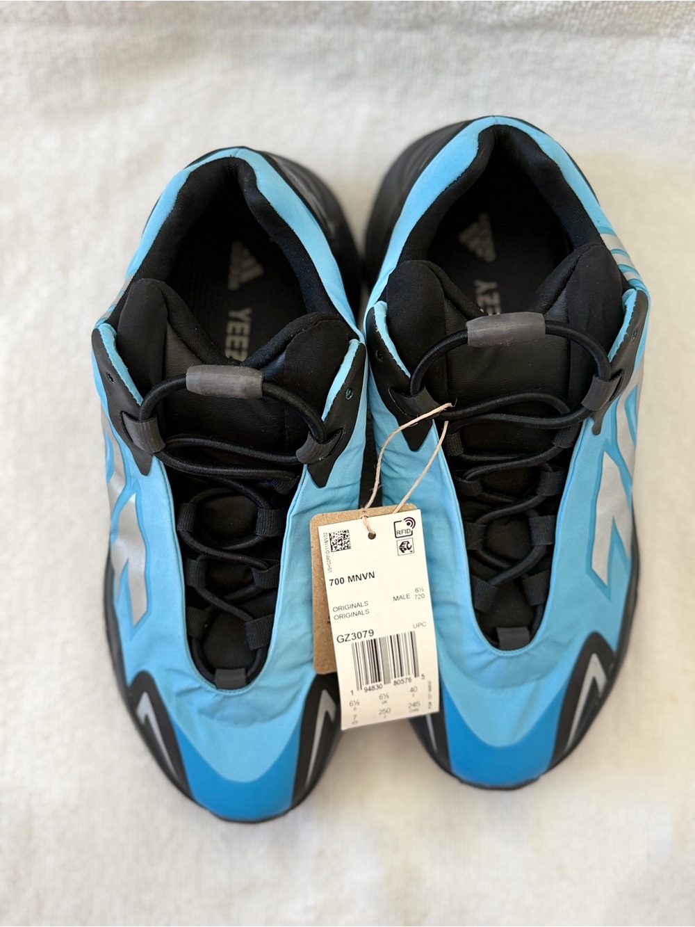 Yeezy 700 MNVN Bright Blue and Black Sneakers